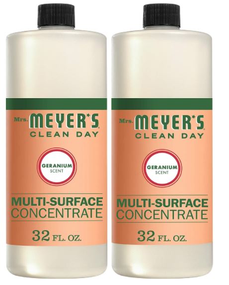 2個セット ミセスマイヤーズ クリーンデイ(Mrs.Meyers Clean Day) マルチサーフェスクリーナー 濃縮 床 タイル カウンター グラニウムの香り 946ml 32oz