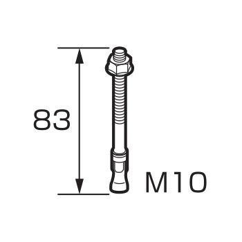 YPH62018W2R　TOTO　アンカーボルト（2本入り）M10×83