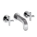 39313000 + 10303180 ハンスグローエ Hansgrohe アクサーチッテリオ 3ホール壁付式洗面混合水栓 162 クロスハンドル