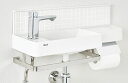 L-D102NLQ-W LIXIL INAX オールインワン手洗 バックパネルあり 寒冷地 左仕様 床給水・床排水(ボトルトラップ)