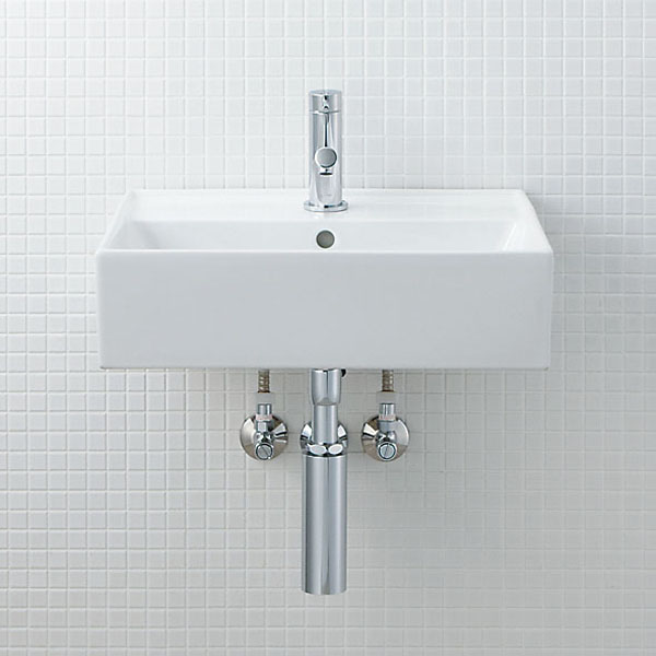 YL-A555TP(C)　YL-A555TNP(C)　LIXIL　INAX　サティス洗面器(YL-555タイプ)　単水栓　壁給水・床排水（ボトルトラッ…