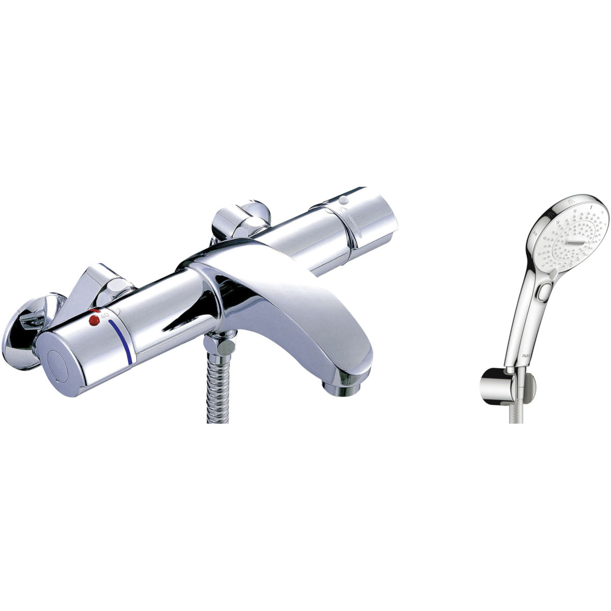 樂天商城 - BF-A147TNSRM　LIXIL　INAX　サーモスタット付シャワーバス水栓　SPA Uスイッチ付（めっき仕様）　洗い場専用　アウゼ　寒冷地仕様