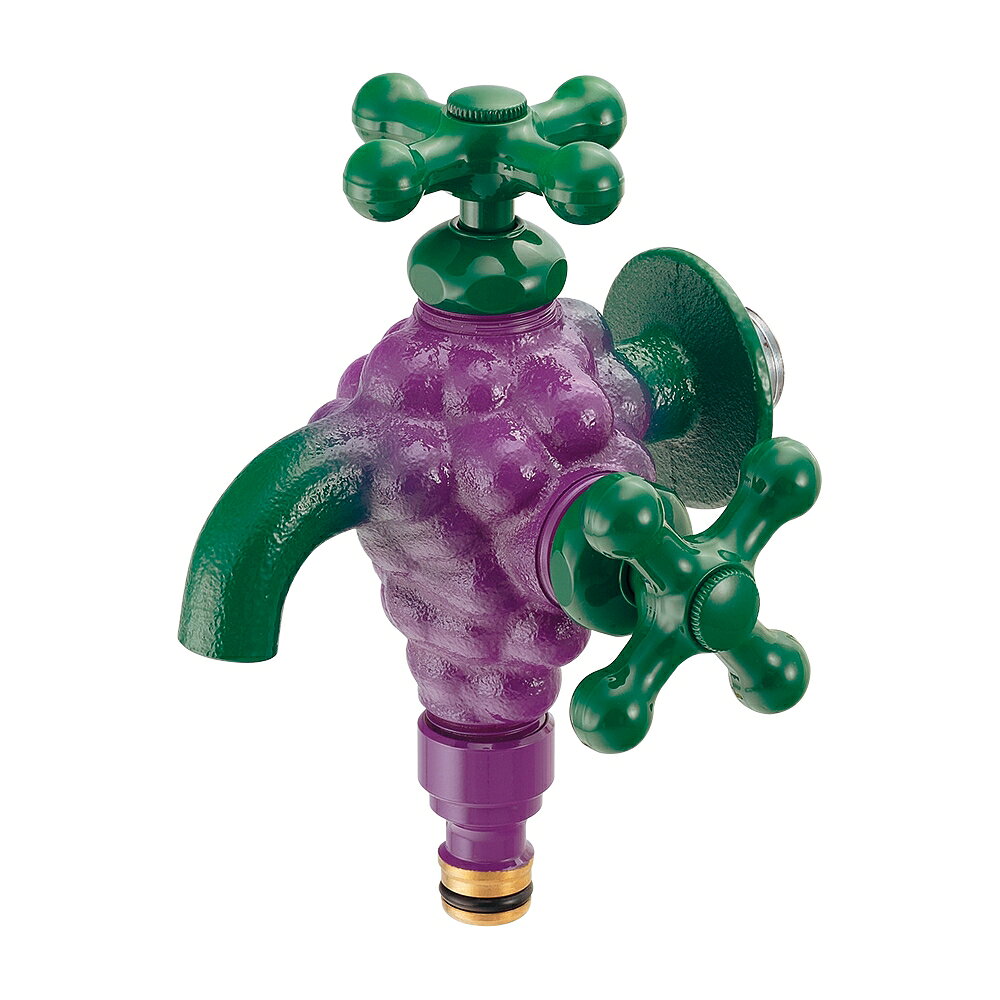 722-700-13　カクダイ　ガーデンタップ双口“ぶどう”