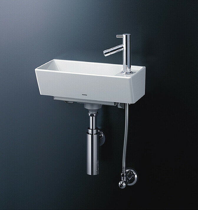 LSH50AB　TOTO　壁掛手洗器（角形）　立水栓（ボトルトラップ・壁給水・壁排水）