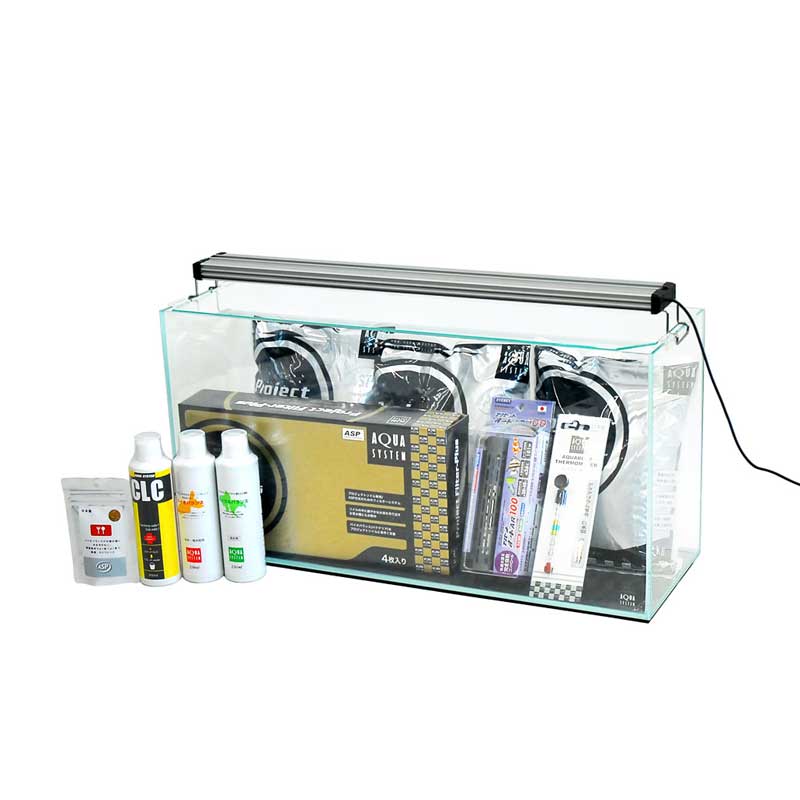 アクアシステム ASPセット 熱帯魚用 クリスティスリム600LED 水槽セット 60cm 32L 薄型 超透明ガラス