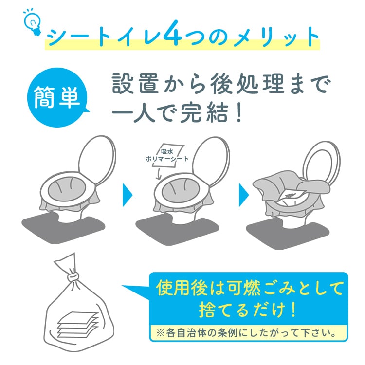 簡易トイレ シート 防災 トイレ [1回あたり60円の防災トイレ シートイレ 50回分] 防災グッズ 非常用トイレ 携帯トイレ 女性用 簡易トイレ 女性 送料無料 簡易 トイレ 防災 アウトドア キャンプ 用 簡易 トイレ 防災 非常用 トイレ トイレ シート 吸水 断水トイレ