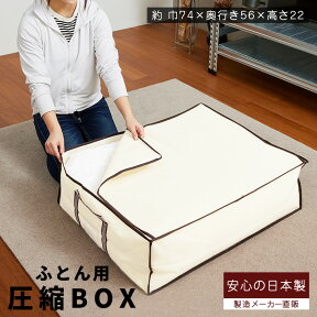 圧縮BOX ふとん用 （1セット入）2個のご注文でもう1個プレゼント！品質保証付 不織布BOXと圧縮袋は別々に使用可能！布団圧縮 ふとん圧縮袋 押入れ収納 ふとん収納 【海外製掃除機対応】