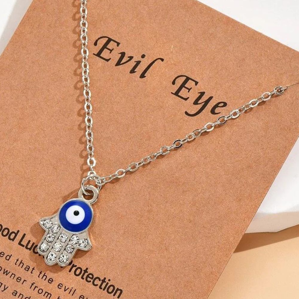 Evil eye charm（邪眼のお守り）ハンド・オブ・ファティマ　チャーム　ペンダント　ネガティブ除け　サイキックアタック　ネガティブエネルギー　エナジードレイン、デバフから身を守るお守り[セドナの魔法]