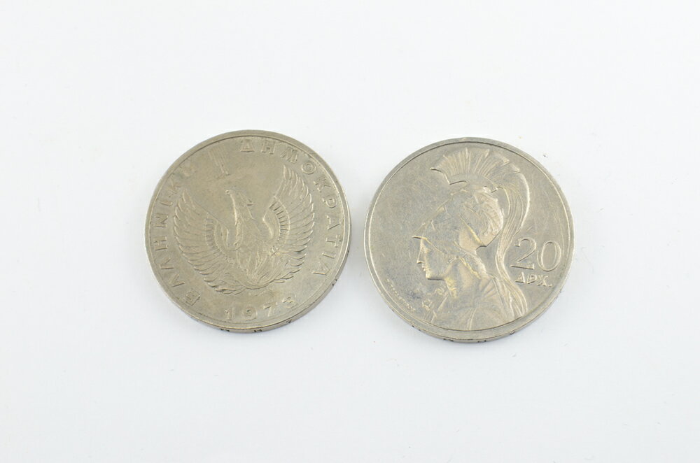 レディース ネックレス ギリシャのコイン(アテナとフェニックス) 20ドラクマ 1個 銀細工でペンダントに加工やアクセサリーパーツとして 古銭 アンティークコイ...