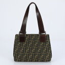 極美品 フェンディ ズッカ レザー トート バッグ 肩掛け ショルダー ハンド ブラウン 茶色 シルバー 金具 レディース ERE CW13-5