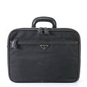 プラダ テスート ナイロン ビジネス バッグ 書類鞄 ブリーフケース 通勤 サフィアーノ レザー 本革 ブラック A4 メンズ EEM T18-9