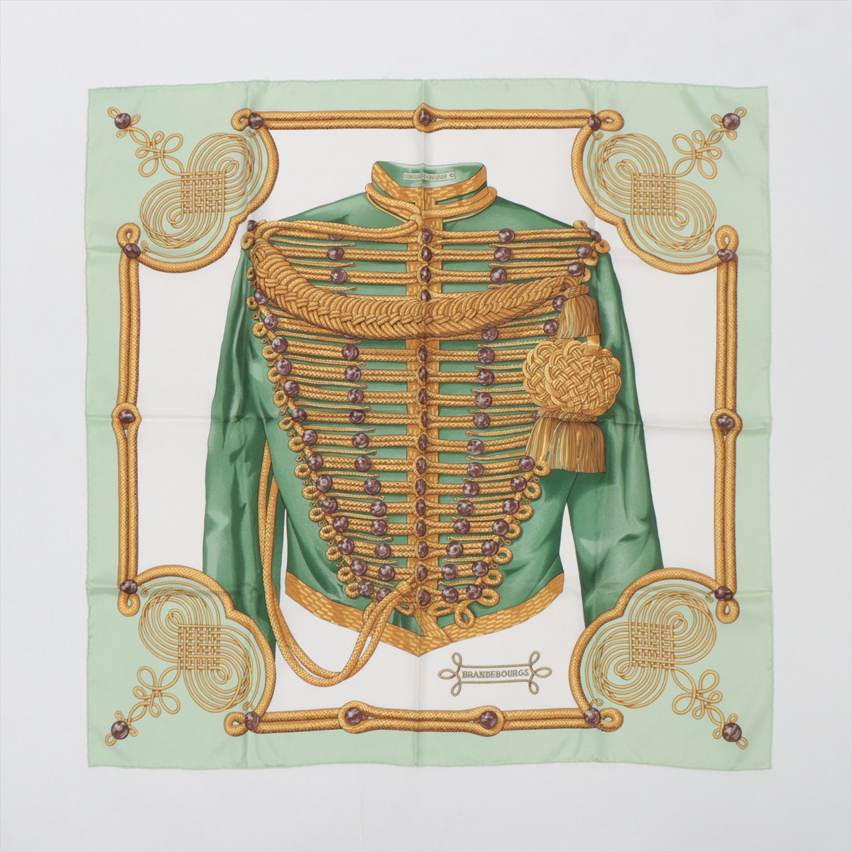 エルメス タグ付 カレ 90 シルク 100％ BRANDEBOURGS 飾緒とブランデンブルク飾り スカーフ 絹 ストール レディース EEE AE20-3のサムネイル