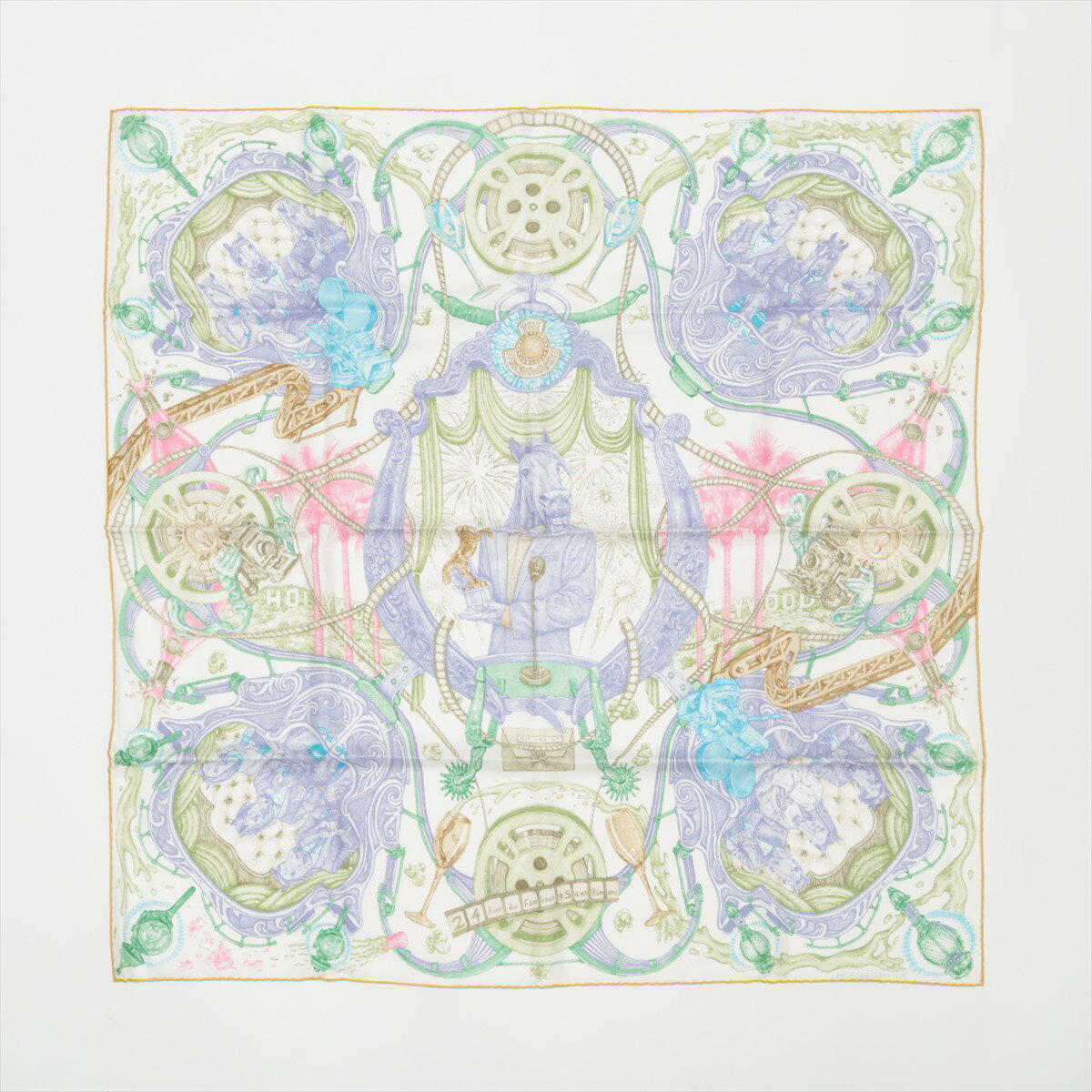 新品同様 エルメス タグ付 カレ 90 The Horsawards ホースアワード スカーフ シルク 100％ 絹 ストール レディース EEE AN16-2のサムネイル