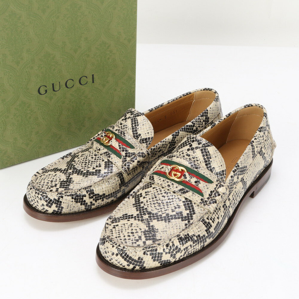 新品未使用】GUCCI (サイズ:7.5) グッチ パイソン ローファー 7½ 新品未使用】GUCCI (サイズ:7.5) グッチ パイソン ローファー 7½