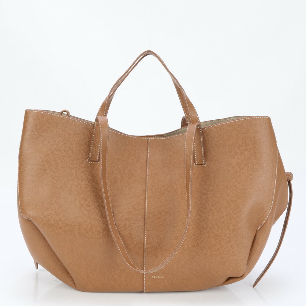 極美品 POLENE ポレーヌ Cyme mini シム ミニ レザー 2WAY トート バッグ 肩掛け ショルダー ブラウン A4 レディース MUM BL17-4のサムネイル