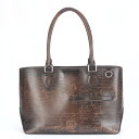 美品 ベルルッティ トゥジュール スクリット レザー トート バッグ ショルダー ビジネス 通勤 本革 ブラウン A4 メンズ MUM BX16-8