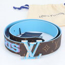 未使用 ルイヴィトン モノグラム レザー ベルト サンチュール LV イニシャル 40MM ピラミッド リバーシブル PARIS メンズ ECE CG5-1