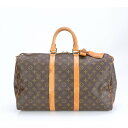美品 ルイヴィトン モノグラム キーポル 45 M41428 レザー ボストン バッグ 出張 旅行 トート ショルダー A4 メンズ RRE CG21-3