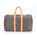 美品 ルイヴィトン モノグラム キーポル 45 レザー ボストン バッグ 出張 旅行 トート ショルダー M41428 A4 メンズ RRE CG20-10