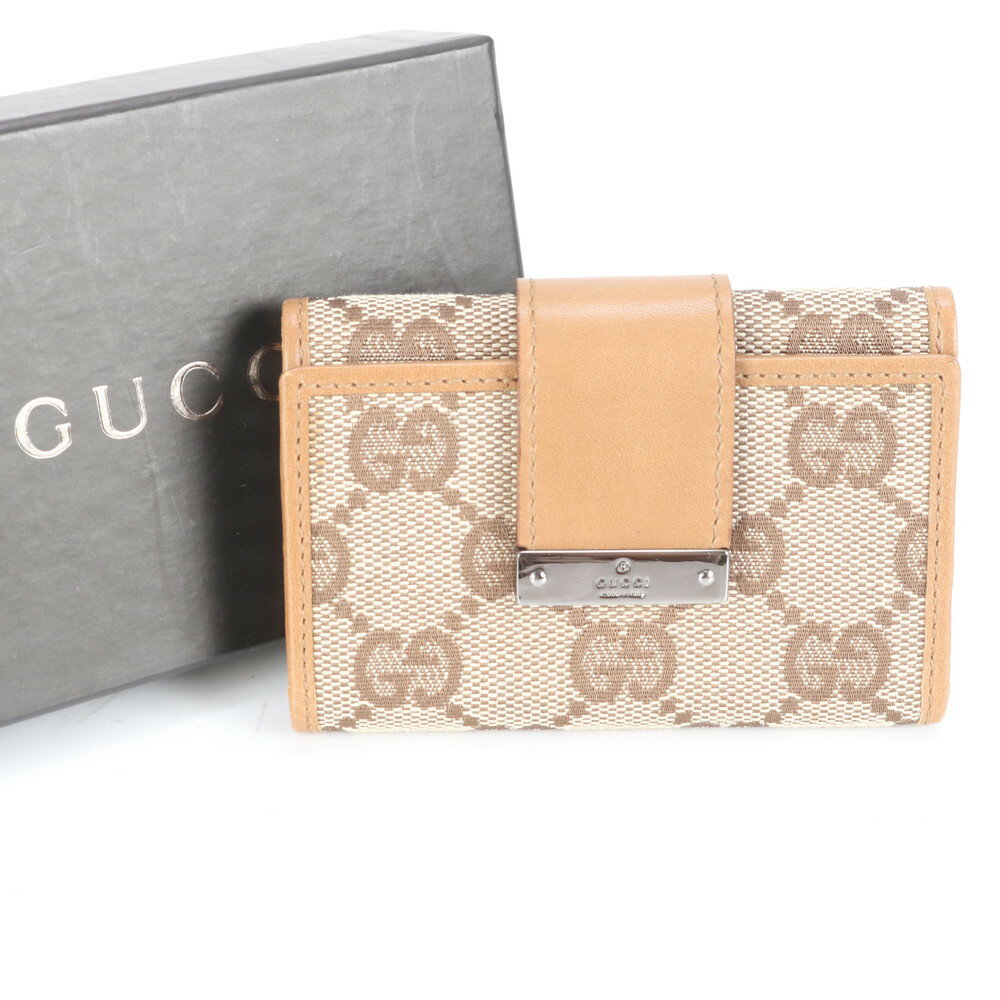 12月5日迄価格!GUCCI シルバー金具 6連 キーケース ベージュ 花柄 12月5日迄価格!GUCCI シルバー金具 6連 キーケース ベージュ 花柄