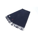 美品 バーバリー カシミヤ 100% フリンジ マフラー ネイビー 紺 大判 ストール ショール スカーフ レディース REE CQ4-4