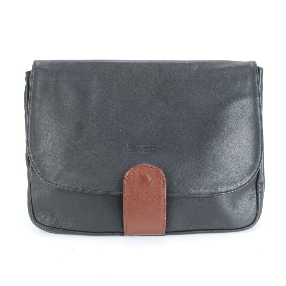 美品 ブリー レザー セカンドバッグ クラッチ ポーチ 通勤 ビジネス ブラック 黒 A4 本革 メンズ EUE C..