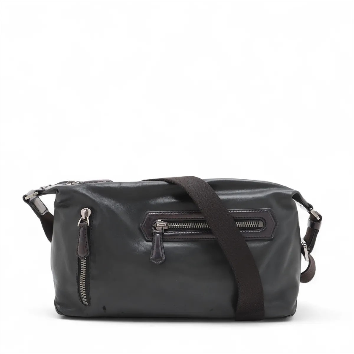 美品 ベルルッティ レザー ショルダーバッグ メッセンジャー ビジネス 通勤 トート ブラック 黒 メンズ MMM CW50-1