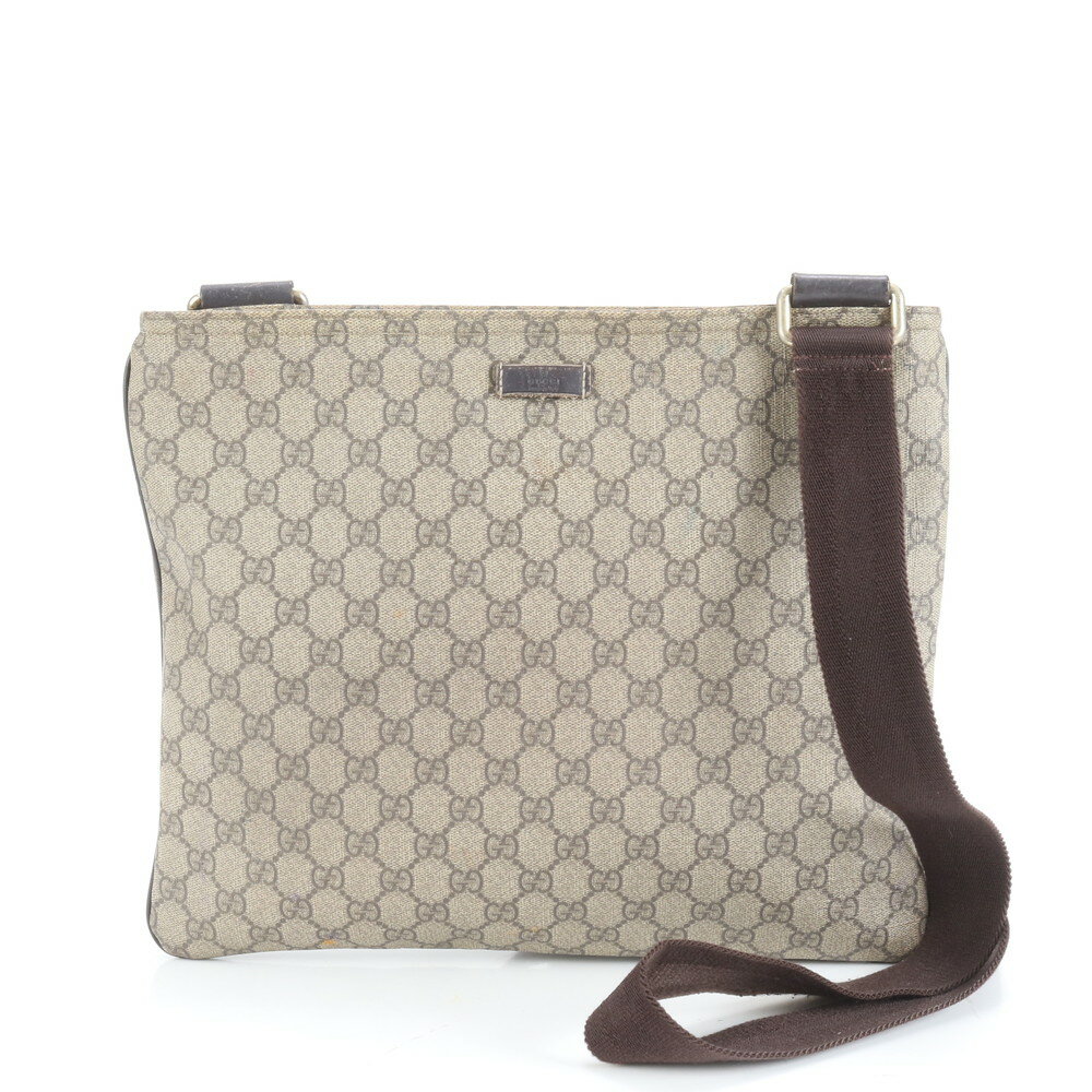 美品 グッチ GG スプリーム レザー ショルダーバッグ 斜め掛け メッセンジャー ビジネス 通勤 トート 201446 A4 メンズ EUE CW44-5