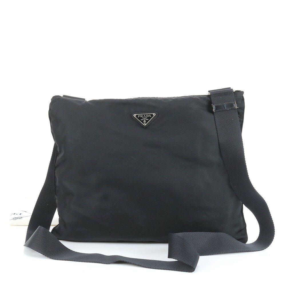 プラダ テスート ナイロン 三角 トライアングル ロゴ ショルダーバッグ メッセンジャー ビジネス 通勤 ブラック A4 メンズ EUE CX1-6