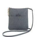 極美品 フェンディ ズッキーノ チャーム付 ショルダーバッグ 斜め掛け クロスボディ ブラック 黒 8BT150 本革 レディース ERE CX11-2