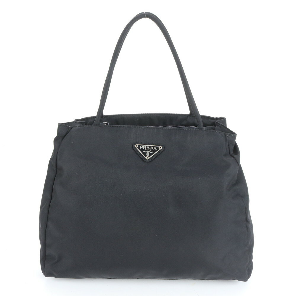 新品同様 プラダ テスート ナイロン トライアングルロゴ トート バッグ ショルダー ハンド ブラック 黒 レディース CUM CZ7-6