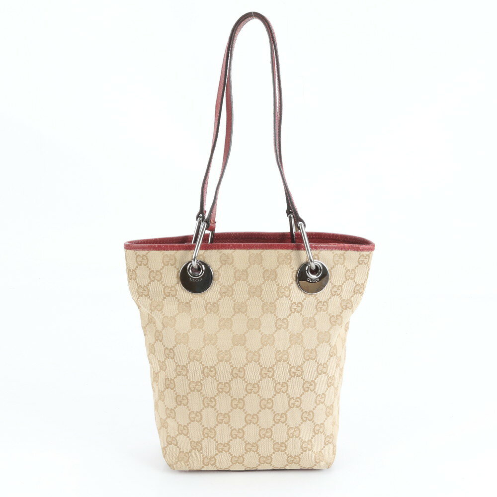 極美品 グッチ GGキャンバス エクリプス 120840 レザー トート バッグ 肩掛け ショルダー ハンド レディース RRM DA7-1