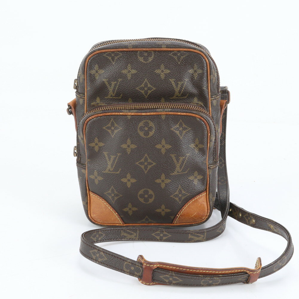 美品 ルイヴィトン モノグラム アマゾン M45236 レザー ショルダーバッグ 斜め掛け クロスボディ ブラウン レディース EEE DA13-2