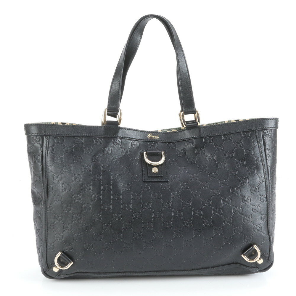 新品同様 グッチ グッチシマ アビー レザー トート バッグ 肩掛け ショルダー 141472 ハンド ブラック 黒 A4 レディース RUE DB5-4