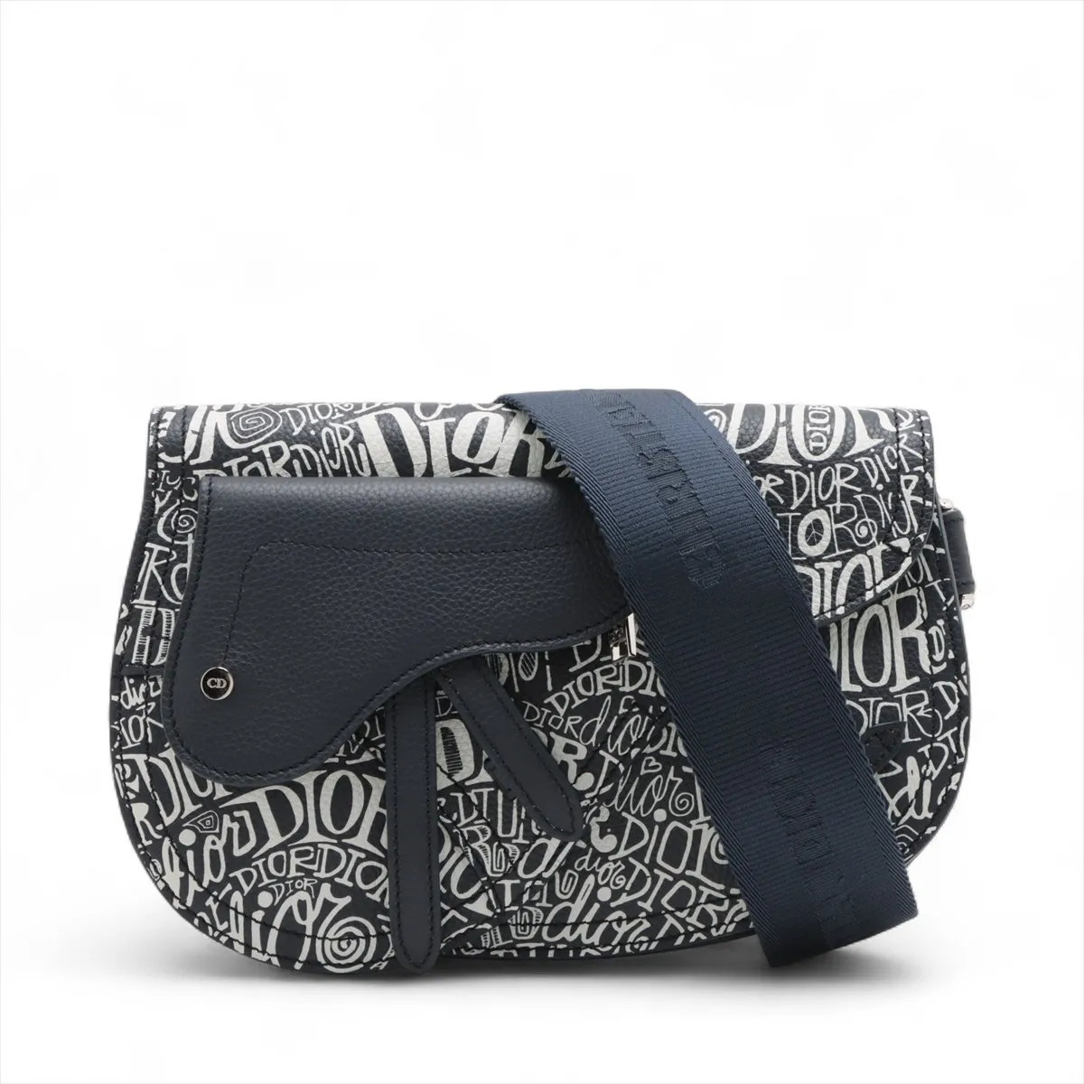 極美品 クリスチャン ディオール ステューシー コラボ サドル レザー ショルダーバッグ 斜め掛け ボディバッグ メンズ MMM DB51-8