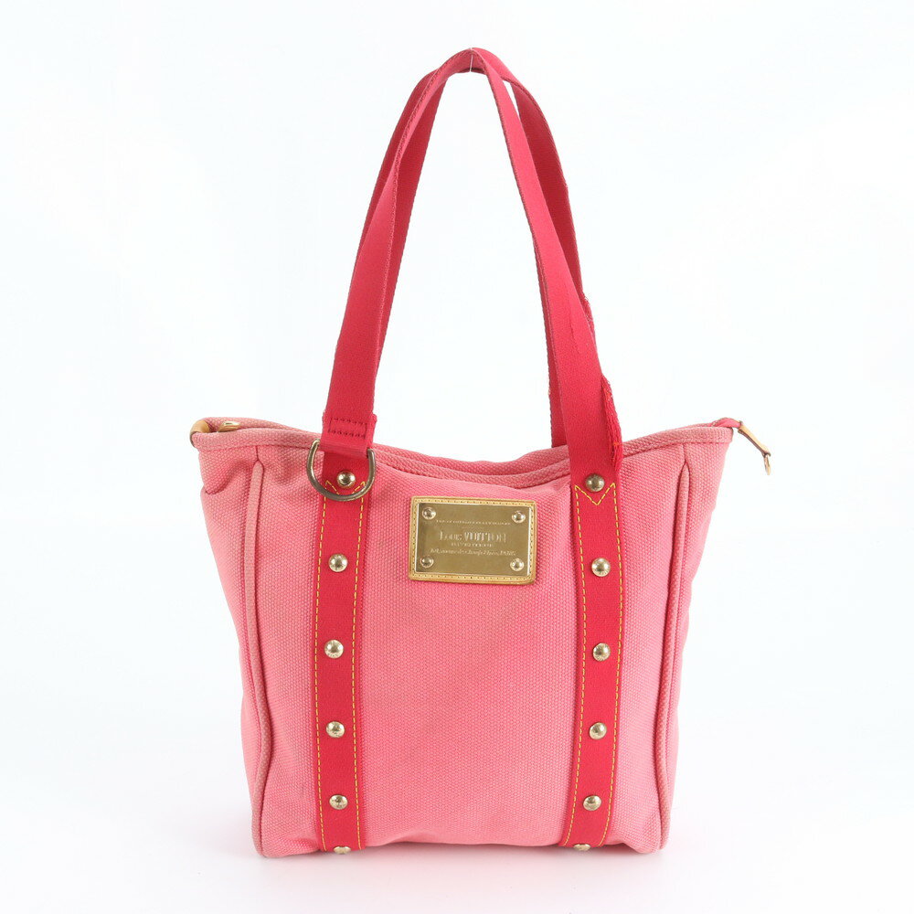 ルイヴィトン アンティグア カバ MM M40085 レザー キャンバス トート バッグ 肩掛け ショルダー ハンド A4 レディース RWM DQ34-3