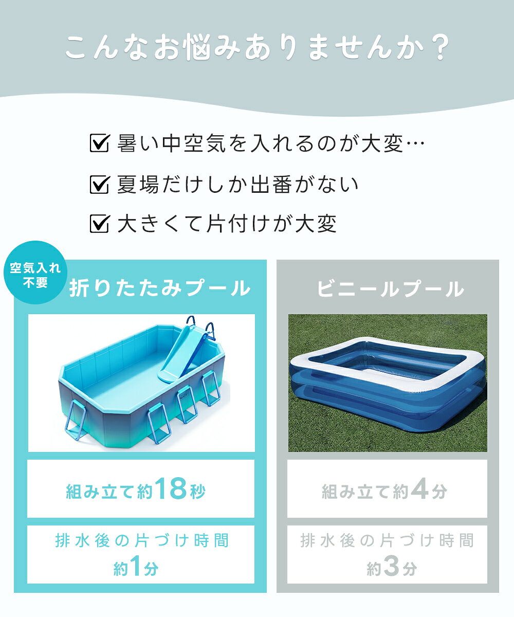 【クーポンで最安4,537円】ビニールプール 大型プール 折りたたみプール フレーム...