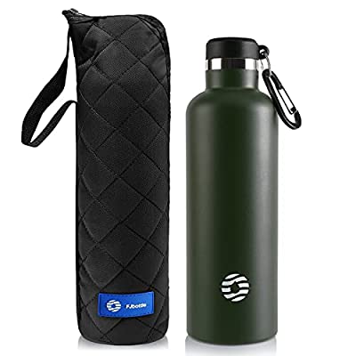 FJbottle 水筒 750ml 真空断熱 保温 保冷 第2世代 スポーツボトル 直飲み ステンレスボトル スポーツ飲料対応 水筒カバー付き 男の子 女の子 大人 子供 グリーン