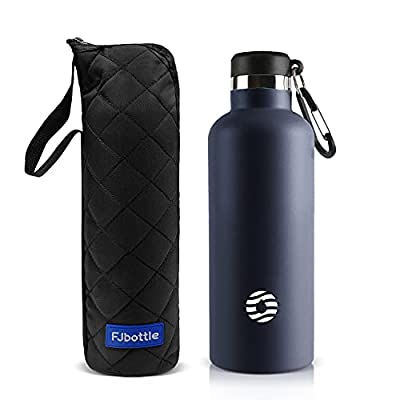 FJbottle 水筒 750ml 真空断熱 保温 保冷 第2世代 スポーツボトル 直飲み ステンレスボトル スポーツ飲料対応 水筒カバー付き 男の子 女の子 大人 子供 ブルー