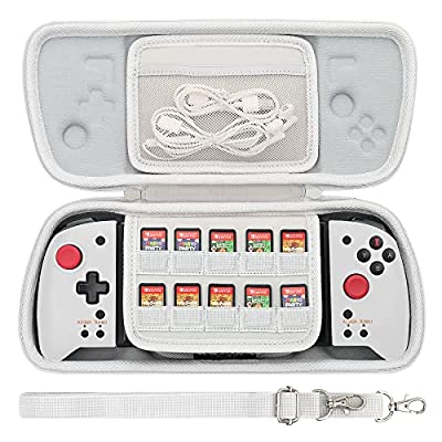 【Aenllosi 専用収納ケース】対応 Hori グリップコントローラー for Nintendo Switch Split Pad Pro/Compact ホワイト（ケースのみ）