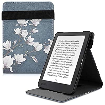 kwmobile 対応: Kobo Clara HD ケース - バンド スタンド付き カバー - 電子書籍 保護ケース モクレンデザイン トー…