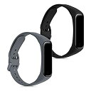 2x 対応: Samsung Galaxy Fit 2 バンド - 交換ベルト シリコンバンド ソフト TPU 耐久性 - 黒色 / ダーク スレート