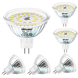 DiCUNO MR16 12V LED電球 GU5.3口金 6W 70W形相当 昼白色 6000K 850lm 高輝度 スポットライト 非調光 6個入