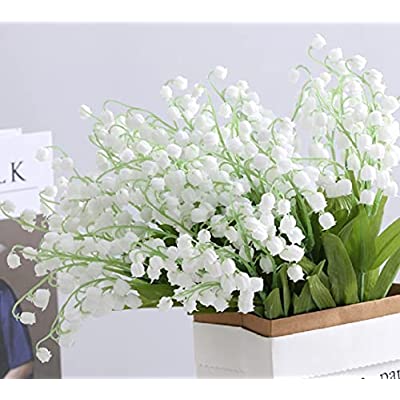 siawadeky 造花 花束 スズラン 16束32本 フラワリーすずらんブーケ シルクフラワー 鈴蘭 インテリア装飾 ウエディングブーケ 初夏 枯れない花 アートフラワー 結婚式 撮影道具 人工花 ギフト お祝い 花束のサムネイル