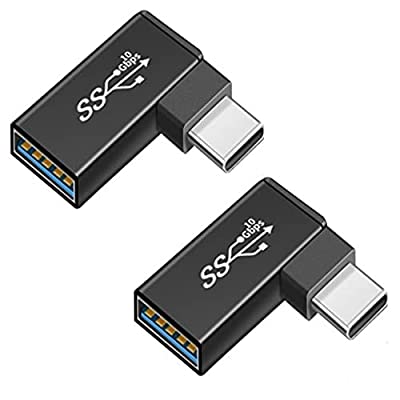 楽天ARストア　楽天市場店fine-R 2個入り USB USBA typec 変換 アダプター 方向変換 90° L字 L型 type-Cオス type-Aメス 10Gbps USB3.2 Gen2 高速転送 L字型 コネクタ （PL保険加入品）