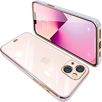 iPhone13 ケース クリア 透明 アイフォン13 カバー スマホケース 全面保護 耐衝撃 TPU ソフト 薄型 メッキ加工 ストラップホール付き ..