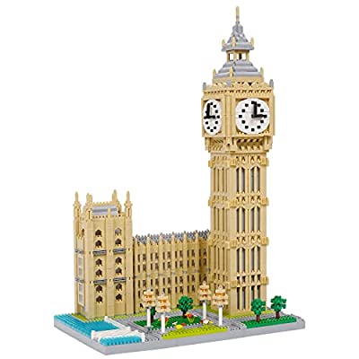 LULUFUN ビッグ・ベン マイクロブロック 積み木 おもちゃ 知育玩具 mini 立体パズル 建物 Big Ben Building Block 子供 大人 祝い 新年 ギフト 誕生日 クリスマス プレゼント 贈り物 (3466 PCS)