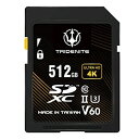 TRIDENITE 512GB SDカード 読取り最大 245MB/s, UHS-II U3 V60 4K UHD, PROFESSIONAL GRADE SDXC メモリーカード 黒