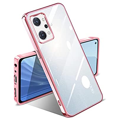 OPPO Reno7 A ケース クリア 耐衝撃 OPG04 スマホケース 透明 カバー ハンサム 保護カバー 韓国 可愛い 薄型 柔軟 軽量 TPU メッキ加工 ソフトケース 人気(ローズゴールド)