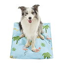 Norvy ペット ひんやりマット 中型犬 冷却マット ペットベッド 80×60cm 夏用ひんやりジェルマット 敷きパッド?暑さ対策 犬舎のため 収納便利 水洗い ハワイビーチのデザイン